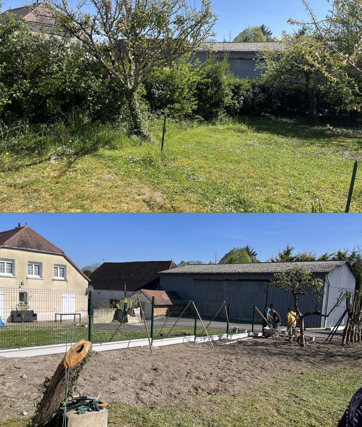 Clôture avant après