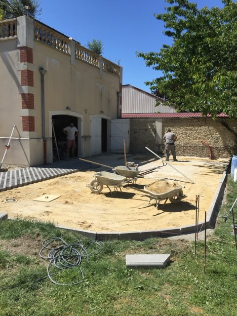 Terrasse en plaque alvéolée début